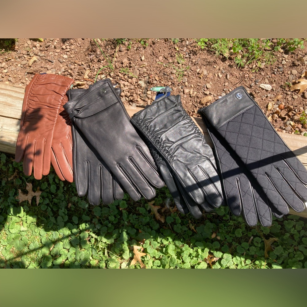 Adrienne Vittadini genuine leather and cashmere lined gloves. - Picture 2 of 9